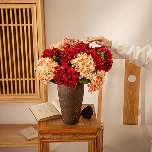 1 Branch Artificial Flower,Realistic Looking No Watering 6 Forks Simulation Hydrangea Wedding Decoration Home Decor Coffee