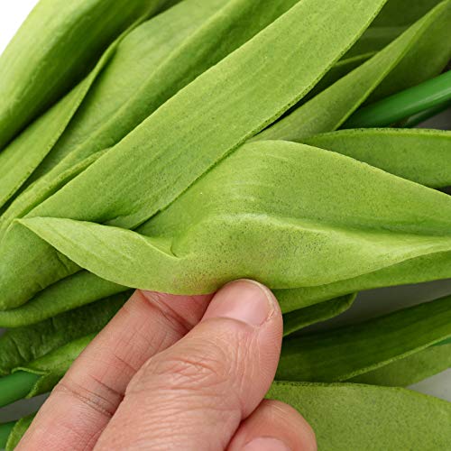 10 Pcs Artificial Tulips Flowers 13.8 inch Real Touch PU Fake Holland Tulip Bunches Bush Countertop Table Display Floral Decoration for Wedding Party Living Room (Gray)