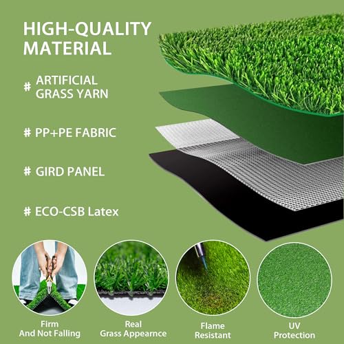 Artificial Grass Turf 39.37x19.68 in Realistic Synthetic Grass Carpet for Indoor/Outdoor,with Drainage Holes Pet-Friendly Grass Mat Ideal for Garden Lawns, Landscaping, Balcony Decor - size: 39.37X19.68IN