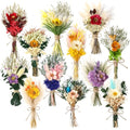Layhit 12 Pcs Boho Dried Flower Bouquet Mini Wedding Handmade Dry Flowers Decor for Vase Crafts DIY Photo Boutonniere for Men Floral Plant for Bridesmaid Gift Birthday Decor(Camellia) - style: Camellia