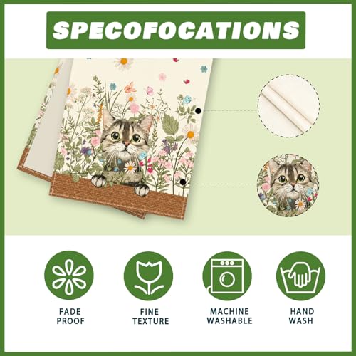 XCHI Wildflowers Cat Daisy Spring Table Runner Summer Table Decoration for Party Home Kitchen Dining Holiday Decor 13x36 Inch - size: 13x36 Inch