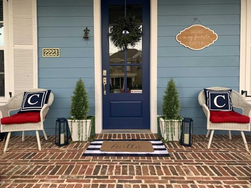 Aveyas 3ft Artificial Cedar Topiary Trees for Outdoor Front Porch Door, 3 Feet Faux Potted Plants Evergreen Fake Pine Cypress Tree for Outside Home Decor (3 ft Tall) - Set of 2 Pack - color: Cedar Topiary Trees - 2 Pack (3ft), size: 3 feet