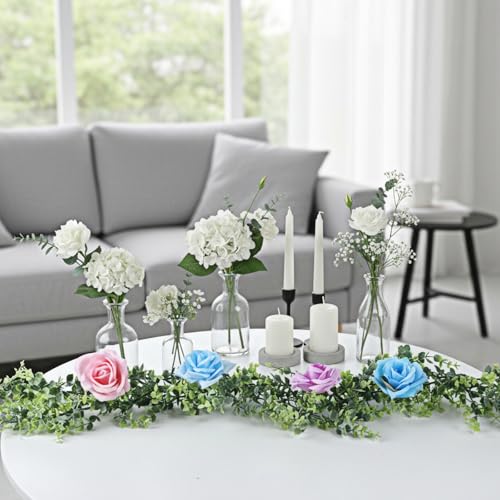 6 Pack Artificial Eucalyptus Garland, Fake Eucalyptus Greenery Garland Wedding Artificial Vines, 5.9 Feet/Strand Fake Hanging Plant for Table Festival Party Decoration