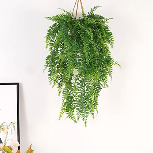 PASYOU Artificial Boston Ivy Plant, Fake Hanging Vines Plastic Plants Ferns Vine Faux UV Resistant Greenery for Indoor Outdoor Bathroom Decor Office Garden Party Wedding Baskets DIY Decoration 2 Pack - color: Boston Fern Vine/ 2 Pcs
