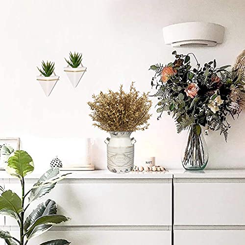 Christmas Artificial Plants, Fake Golden Plant Spiky Leaf Grass Flowers Bush Fern Bushes Faux Shrubs Indoor Outside Hanging Planter Home Garden Decor Festival Decoration - Gold 4 Pcs - color: Gold Grass/ 4 Pack