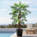 8FT Artificial Palm Tree - Tall Fake Palm Tree with 30 Lifelike Leaves & Realistic Trunk, 96" Large Faux Tropical Phoenix Palm Plant for Home Living Room Poolside Office Hotel Mall Decor - size: 8ft