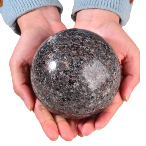 Large Yooperlite Sphere Natural Yooperlite Stone Healing Crystal Ball with Stand Energy Meditation Decor 100-110mm/3.9-4.3" - color: Yooperlite, size: 3.9 - 4.3 inches