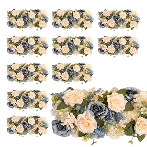 Pack of 10 Wedding Arch Decorations, 20.47 inch Artificial Flower Table Centerpieces Floral Arrangement for Wall Backdrop Party Bridal Shower Event Decor - Grey - color: Grey