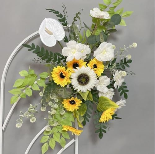 Corkwaw 8 Pcs 23-5/8 inch Artificial Anthurium Flowers Real Touch Fake Flower for Table Centerpieces Arrangement and Bridal Wedding Festival Decor Flower Arrangement (White) - color: White