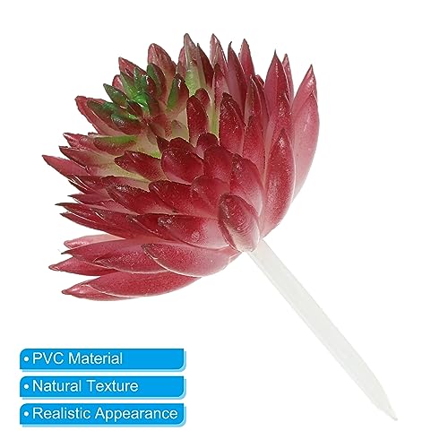 PATIKIL Mini Artificial Succulents, 2 Pack Unpotted Faux Succulent Picks Fake Succulent Plants for Home Landscape Decoration, Burgundy Green - color: Burgundy,green