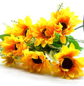 Aliotech Beautiful Yellow Sunflowers Artificial Flowers Mini Fake Sunflowers Bouquet with Stems for Home Decoration Party DIY Wedding Bouquets Baby Shower Outdoor Indoor Decoration(18 flowers)