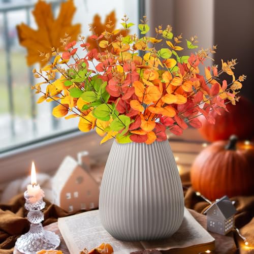 Yen Jean 10PCS Fall/Autumn Decorations for Home Artificial Flowers Bouquet - Thanksgiving Fake Stems Indoor Decor Party Supplies - style: fall stems-3