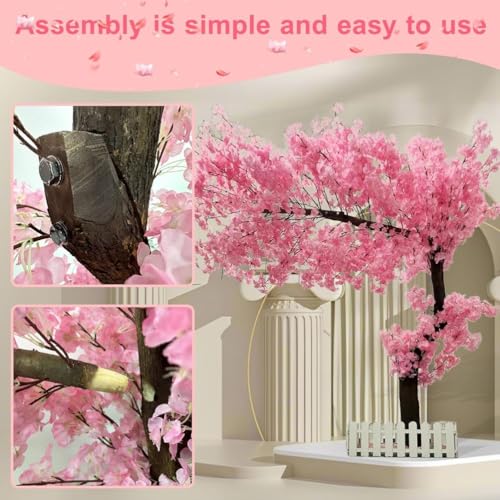 Cherry Blossom Tree Wishing Tree Handmade Shopping Wedding Party Indoor and Outdoor Decoration Artificial Cherry Blossom Tree (6.5ftX5.9ft) - size: 6.5ftX5.9ft