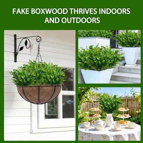 TURNMEON 20 Bundles Artificial Greenery Plants Outdoor Summer Decor, UV Resistant Fake Plants Boxwood Shrubs Grass,Faux Eucalyptus Flowers for Farmhouse Gardens Home Patio Indoor Cemetery Decor(Green) - color: Green, size: 20 Bundles