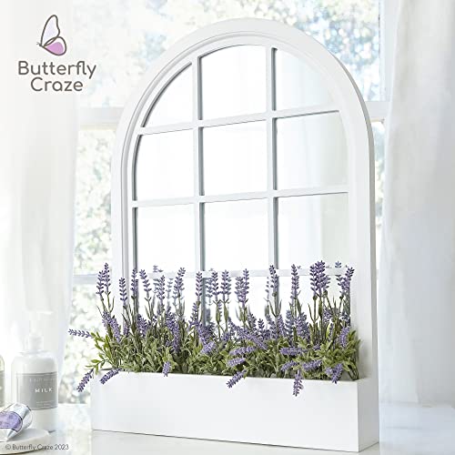 Butterfly Craze Lavender Artificial Flower Stems - UV-Protected Outdoor Artificial Plants - Plastic Flowers for Outdoors - Floral Picks for Weddings & Centerpieces - 4 Pack, 14.5"-16.5" - size: 4 Piece Bundle