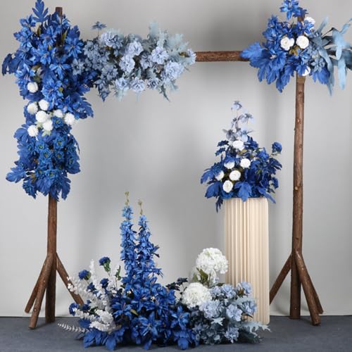 HinyoCo 32 Pcs Silk Hydrangea Artificial Flowers Hydrangea Heads No Stems, Used for Home Wedding Party Decoration (Royal Blue) - color: Royal Blue