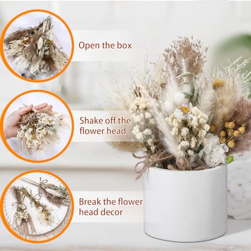 12/24 Pack Dried Flowers for Vase Various Mini Bouquet Dried Small Wildflowers Natural Real Flowers Bulk for Crafts DIY Wedding Decor (12, Plain Colour) - size: Plain Colour