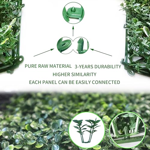 NETAP Grass Wall Panels Backdrop, 20"x 20"(12Pcs) Faux Boxwood Panels for Outdoor Indoor Green Wall Decor, Party Wedding Garden Fence Decorations - size: 20x20Inch 12Pcs