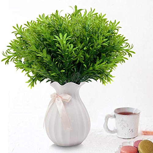 Artificial Plants, Plastic Shrubs Soft Grass Fake Greenery, Outdoor Indoor Home Garden Verandah Parterre Wedding Garland Table Centerpieces Decoration UV Resistant Planter Filler 4 pcs - color: Soft Grass / 4pcs