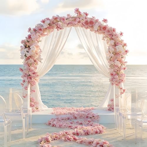 2 PCS Deep Pink Artificial Cherry Blossom Garland, 135 Head Flowers Vine with Green Leaves for Spring Home Decor, Wedding, Party, Indoor Decoration, Mother's Day and Valentine's Day Gifts - color: 2pcs 135-head Deep Pink