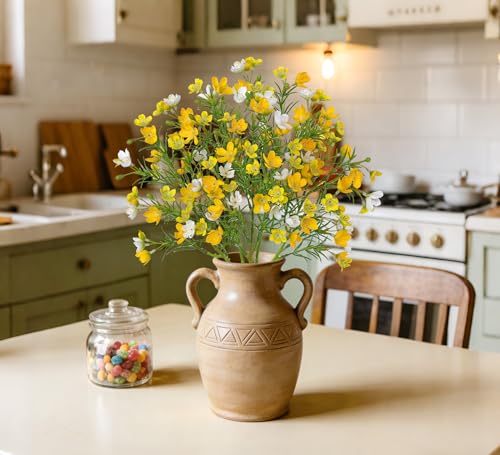 5PCS Wildflowers Artificial Flowers 18 inch Silk Spring Flowers Summer Flower Bouquet for Home Wedding Party Table Centerpieces Floral Arrangements, Yellow - color: Yellow