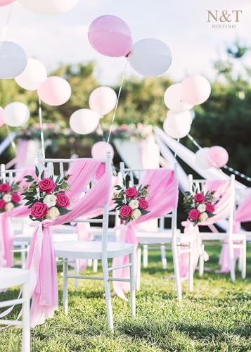 N&T NIETING Artificial Flowers with Stems,Foam Roses Fake Flowers Rose Perfect for DIY Wedding Bridal Bouquets Centerpieces Shower Party Home Flower Arrangement Decoration,25Pcs Hot Pink - color: Hot Pink, size: 25pcs