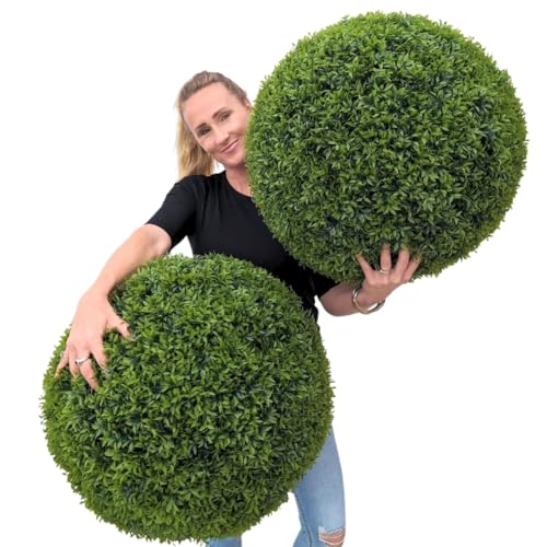 365 Curb Appeal 23" XL Topiary Balls (Better Than A Boxwood, 2 Topiary Balls (4 Halves)) - color: Better Than a Boxwood, size: 2 topiary balls (4 halves)