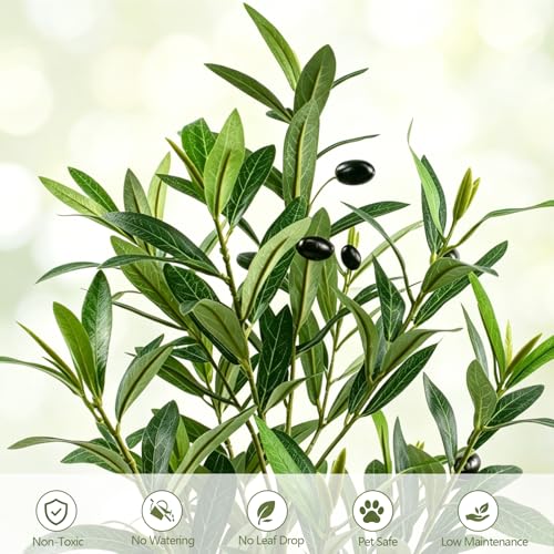 Table Artificial Olive Tree in Pot, 22" Table Small Fake Potted Greenery Faux Olive Tree Plants for Office Living Room Bedroom Kitchen Indoor Home Decor - color: E-2p