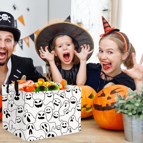Halloween Ghost thriller basket,Empty Halloween basket,Horror and thriller decor,Trick or Treat Box for Boys and Girls,Horror decor(Ghost) - color: Ghost