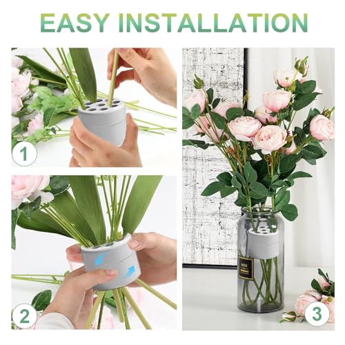 2 Pack Flower Arrangement Holder for Vase, Spiral Blossom Grid Flower Frog Stem Support, Ikebana Bouquet Tool (Gray) - color: Gray