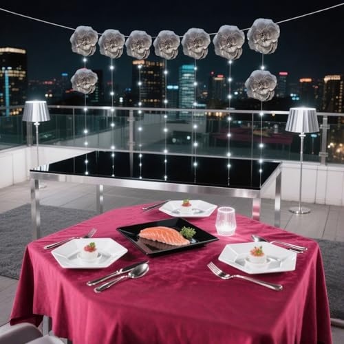 BRT Bearingshui Crepe Paper Flowers Decoration for Wall Total 9 Pcs, Artificial Flowers Backdrop for Wedding Decor Baby Bridal Shower Birthday Party, Silver 3D Wall Flowers Decor - color: Silver