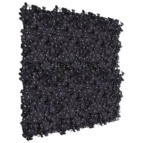Black Hydrangea Wall Panel, 6pcs 23.62" X 15.75" Artificial Hydrangeas Flowers Silk Fabric Wall Mat for Halloween, Thanksgiving, Wedding, Party Event Decor - color: Black Hydrangeas, size: 6 pieces