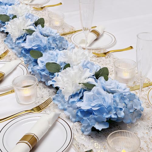 Pack of 6 Wedding Arch Decorations, 18 inch Artificial Flower Table Centerpieces Floral Arrangement for Wall Backdrop Party Bridal Shower Event Decor - Blue - color: Blue, size: Pack of 6 Flower Arrangements