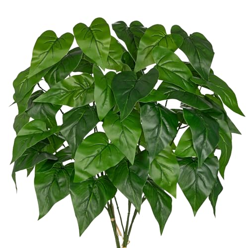 Oairse Artificial Greenery Stems Pothos Plants - 6 Pcs Faux Pothos Leaves Branches 35.4" Long Fake Green Plant Leaf Artificial Tropical Plant for Vase Filler Decor Indoor Outdoor Home Centerpieces - color: Pothos