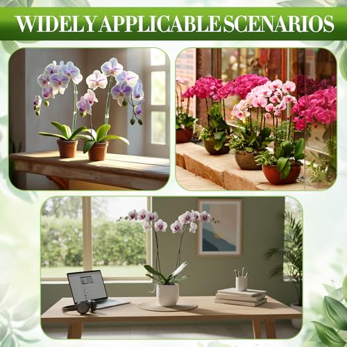 Chuangdi 6 Pcs 8 Inch Artificial Orchid Leaves, Faux Phalaenopsis Orchid Leaves with Stems,Green Orchids Leaf for Floral Arrangement, Vase Filler, Wedding & Home Decor, DIY Flower - size: 8 Inch