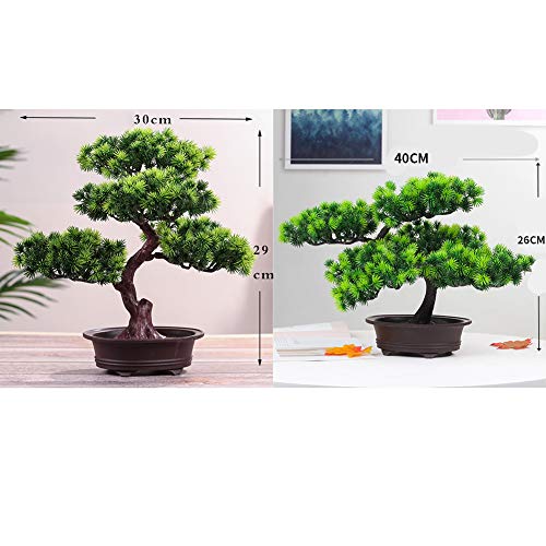 Artificial Bonsai Pine Tree, Plastic Simulation Potted Plant DIY Decorative Bonsai, Desk Display Fake Tree Pot Ornaments Home Office Bedroom Living Room Farmhouse Decorations(Style 3)