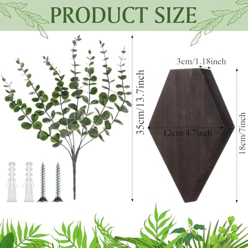 Chunful 2 Pcs Wooden Wall Planter Decor Hanging Fake Plants Greenery Flowers Holder Vase Boxes for Wall Bohemian Farmhouse Room Kitchen Office Indoor Decoration(Brown,7.1 x 4.7 x 1.2 Inches) - color: Brown, size: 7.1 x 4.7 x 1.2 inches