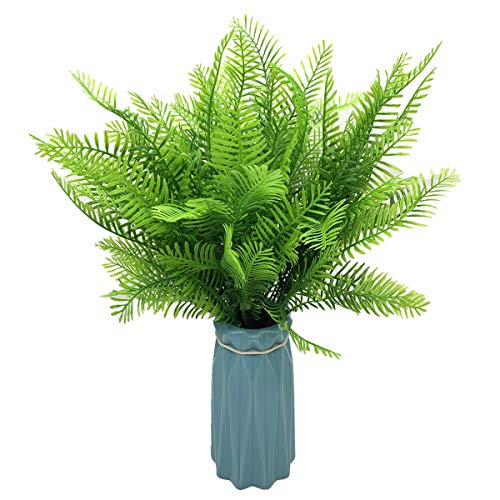Artificial Shrubs, Plastic Plants Bamboo Grass Fake Greenery, Outdoor Indoor Home Garden Verandah Parterre Wedding Garland Table Centerpieces Decoration UV Resistant Planter Filler 4 pcs - color: Bamboo Grass / 4pcs