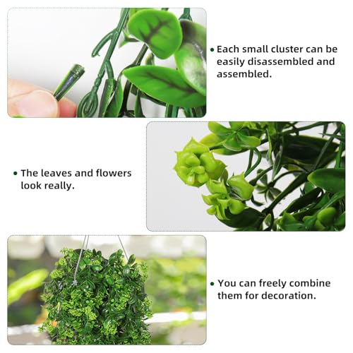 RECUTMS Fake Hanging Plants 2Pcs Outdoor Greenery Artificial Hanging Flower for Outdoors Hanging Basket Artificial Hanging Plants Plastic Home Garden Wedding Party Shelf Aesthetic Decorations(Green) - color: Green-rose