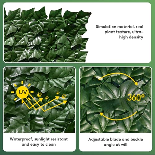 Artificial Ivy Privacy Fence Screen, 160x40 inch Artificial Hedge Grass Wall，Faux Ivy Fence Privacy Screen, Decoration for Patio, Balcony, Garden, Backyard Indoor Outdoor Decor - color: Green Sweet Potato Leaves, size: 160x40 inch