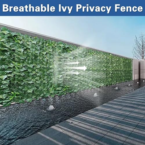Artificial Ivy Fence Privacy Screen with Mesh Back, 59" x 118" Faux Ivy Vine Leaf Fence Panels, Balcony Privacy Screen, Hedge Wall Decoration for Outside, Garden, Yard, Patio - size: 59" x 118"