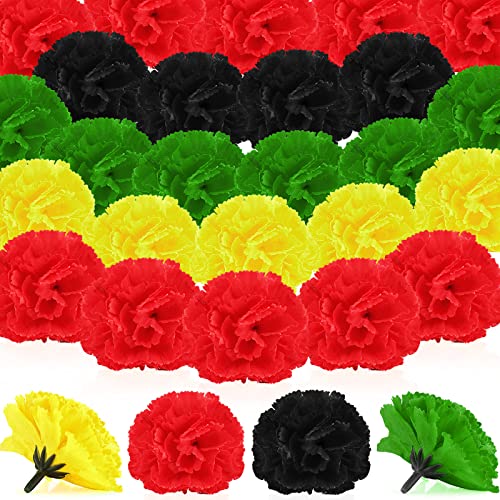 Syhood 50 Pcs Juneteenth Marigold Flower Bulk Decorations Juneteenth Accessories June 19th 1865 Independence Day Decoration for African Afro American Festival - color: Multi Colors