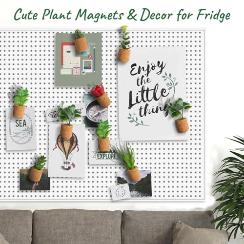 Joyibay Plant Fridge Magnets Mini Succulent Magnets Artificial Plants Refrigerator Magnets Potted Succulent Plants Magnet Stickers Cute for Magnet Boards Fridge Home Office Decor