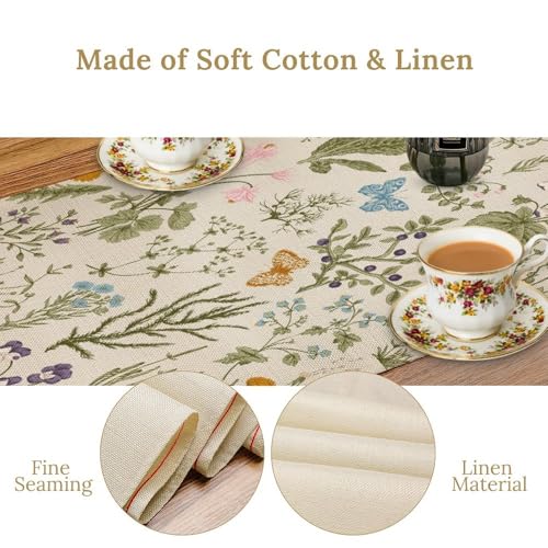 Flower Table Runner for Linen Table Decor, Blossom Garden Botanical Floral Printed for Dining Room, Kitchen, Farmhouse, Wedding Party, Holiday Decorate 13" x 36" - color: Floral_16, size: 13"W x 36"L (Pack of 1)