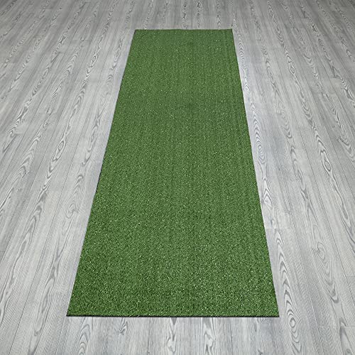 Sweethome Meadowland Collection Indoor and Outdoor Green Artificial Grass Turf Runner Rug 2'7" X 9'10" Green Artificial Grass/Pet mat with Rubber Backed - color: Green Turf, size: 2'7" x 9'10" (Rectangular)
