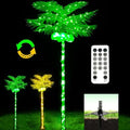 Fairyrain Artificial Palm Tree 7.2FT Outdoor Lighted Palm Trees | Metal Heavy Duty Palm Tree for Outside Patio Tropical Decorations Party Hawaiian Jungle Christmas Nativity Beach Garden Park - size: 7ft
