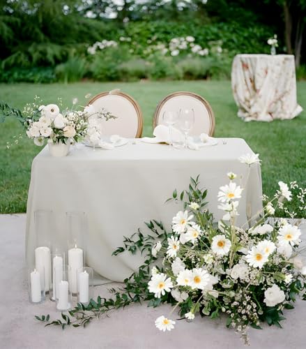 White Artificial Daisy Flowers 6Pcs 29.52” Long Stem Faux Daisies 36 Heads Fake Wild Flowers for Tall Vase Living Room Bedroom Bridal Bouquets Table Centerpieces(White) - color: White