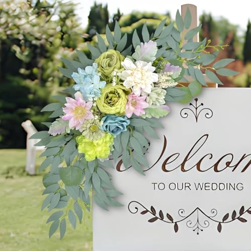 Artificial Flower Wedding Arch Decorations, Arch Faux Flowers Greenery for Wedding Decor, Reception Backdrop Decoration, Bridal Shower, Baby Shower (Green) - color: Green