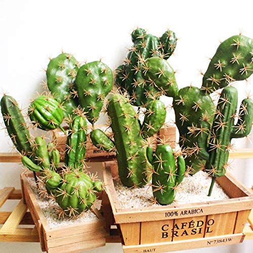 Cayway 10 PCS Faux Fake Succulents Artificial Cactus DecorFaux Cactus Cacti Plant Artificial Cactus Succulent Artificial Succulent Plants for Decoration Faux Cactus Plant Bulk