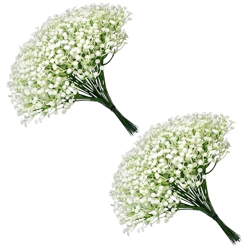 Babys Breath Artificial Flowers Bulk, 40 Pcs Faux Gypsophila for Wedding Bouquets, Bridal Decor, Home Decor – Realistic Long-Lasting Fake Flowers, Bendable Stems, 5.6oz, 11.5 Inch White - size: 40Pcs